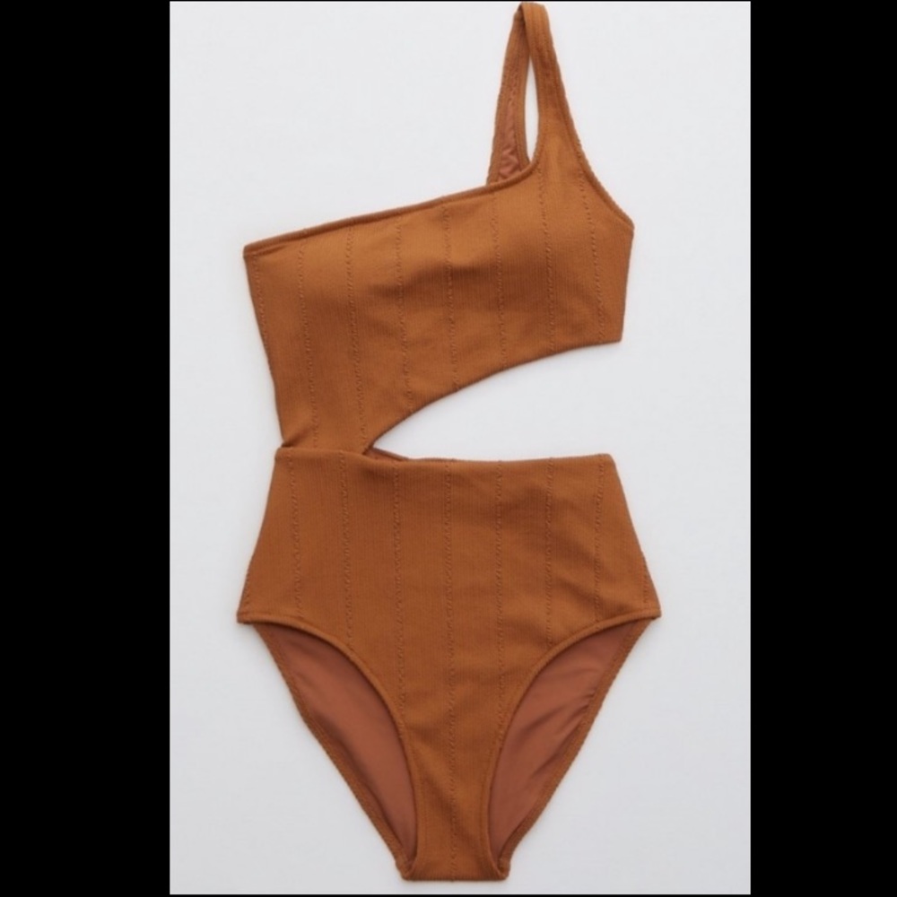 Aerie Asymmetrical cutout swim suit